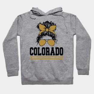 Colorado - Messy Hair Bun & Sunglasses Hoodie